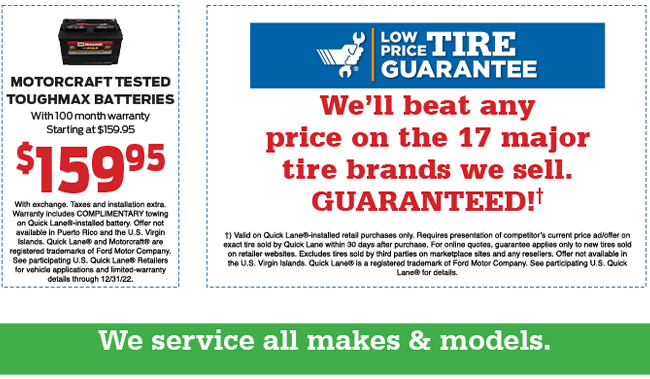 Quicklane Special Service Offers