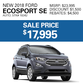New 2018 Ford
EcoSport SE