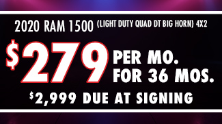New 2020 RAM 1500 Light Duty Quad DT 4x2