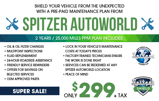Spitzer Autoworld pre-paid maintenance plan