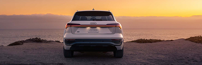 rear view of Audi on beach cliff