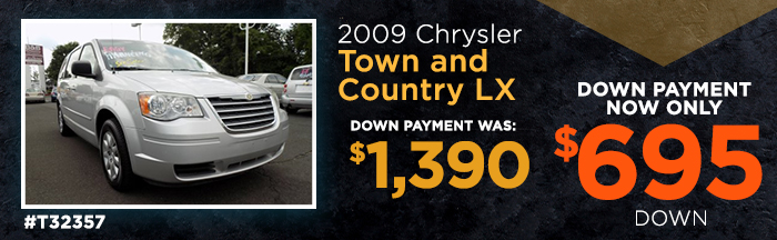 T32357 - 2009 Chrysler Town and Country LXDown Payment Was:  $1,390 downDown Payment Now Only: $695 down