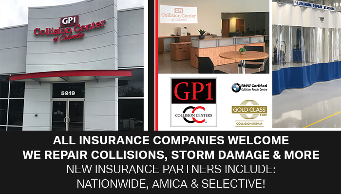 All Insurance Companies Are Welcome At GP1 Collision Center in Columbia, SC!