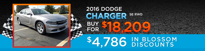 2016 Dodge Charger SE RWD
Buy For $18,209
$4,786 in Blossom Discounts