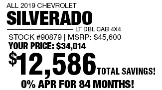 2019 Chevy Silverado LT Dbl Cab 4x4