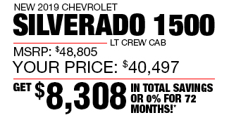 2019 CHEVROLET SILVERADO 1500 LT CREW CAB