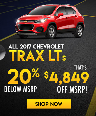 All 2017 Chevrolet Trax LTs
20% Below MSRP
That’s $4,849 Off!