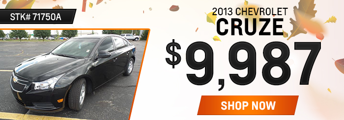 2013 CHEVROLET CRUZE
$9,987
STK# 71750A