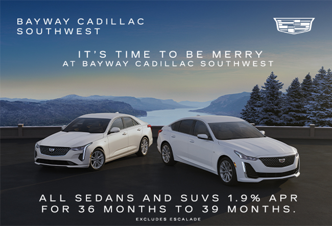 Bayway Cadillac Southwest - All sedans and SUVs 1.9 APR for 36 months to 39 months - excludes Escalade