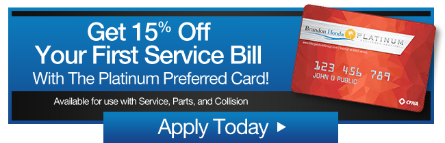 GET 15% OFF YOUR FIRST SERVICE BILL WITH THE PLATINUM PREFERRED CARD!