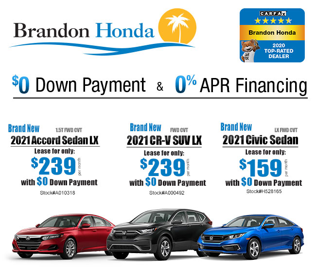 $0 Down Payment & 0% APR Financing