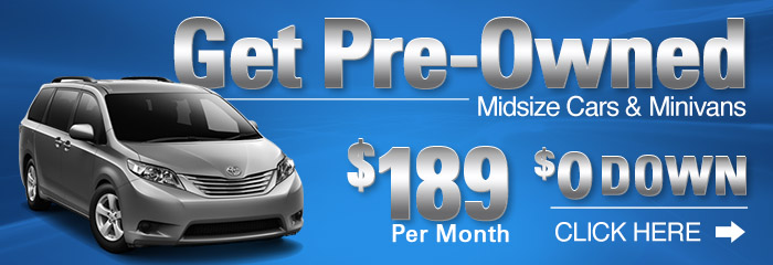 Get pre-owned midsize + minivans