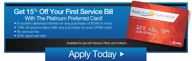 GET 15% OFF YOUR FIRST SERVICE BILL WITH THE PLATINUM PREFERRED CARD!