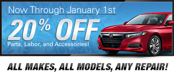 20% Off Parts, Labor, and Accessories!