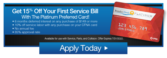 GET 15% OFF YOUR FIRST SERVICE BILL WITH THE PLATINUM PREFERRED CARD!