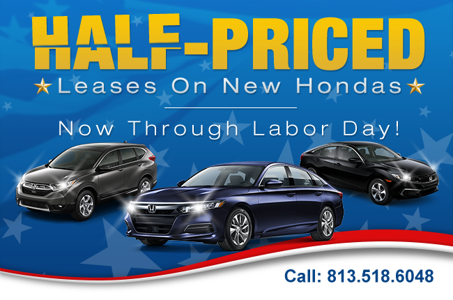 Half-Priced Lease On New Hondas Now Through Labor Day
