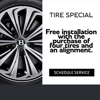 free installation of tires with purchase of 4 tires and an alignment