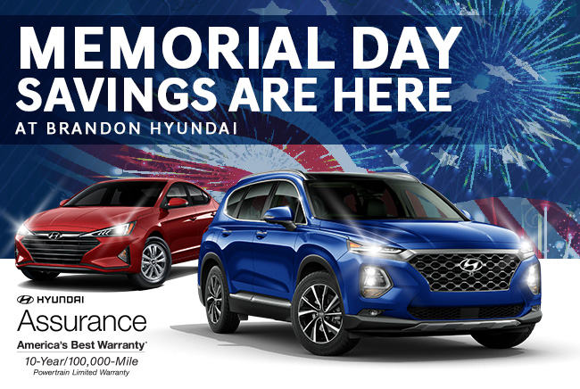 Memorial Day Savings Are Here At Brandon Hyundai