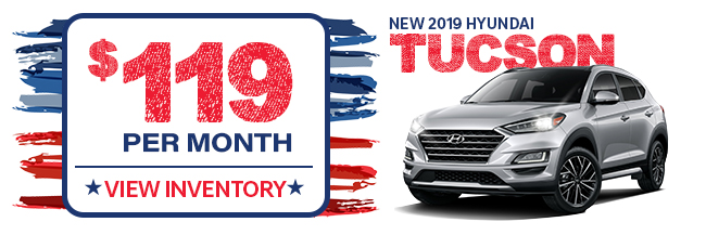 New 2019 Hyundai Tucson, $119 per month