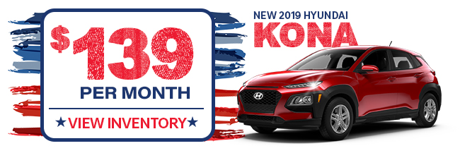 New 2019 Hyundai Kona, $139 per month