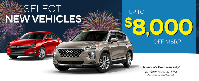 Up to $8,000 off MSRP on Select New Vehicles