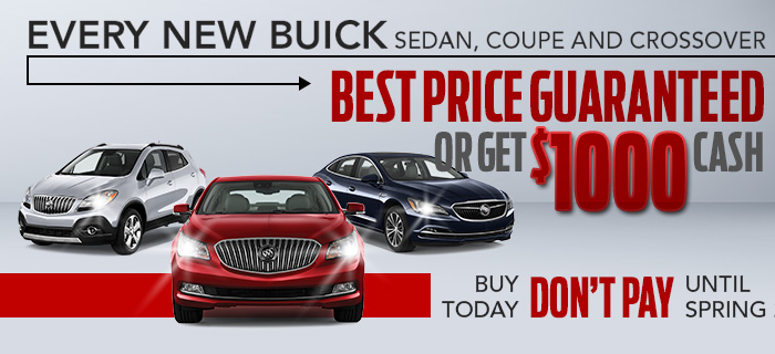 Every New Buick Sedan, Coupe & Crossover $1,000 below invoice