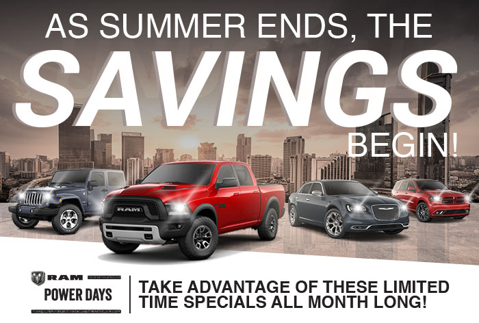 As Summer Ends, The Savings Begin!