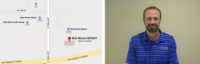 Bob Moore INFINITI Service Center Map and Tom Metheny