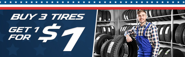 Buy 3 Tires Get 1 For $1