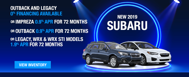 2019 Subaru Outback, Legacy, Impreza, WRX & WRX STI