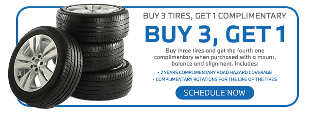 Buy 3 tires get 1 complimentary
