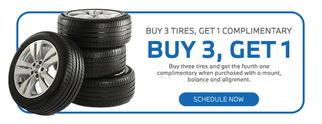 Buy 3 tires get 1 complimentary