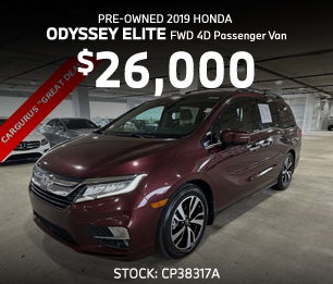 Pre-Owned 2019 Honda Odyssey Elite FWD 4D Passenger Van