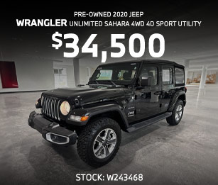 Pre-Owned 2020 Jeep Wrangler Unlimited Sahara 4WD 4D Sport Utility