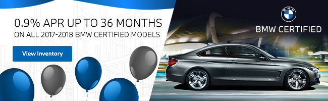 0.9% APR Up to 36 Months On All 2017-2018 BMW Certified Models