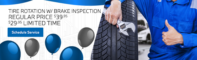 Tire Rotation With Brake Inspection Regular Price $39.95