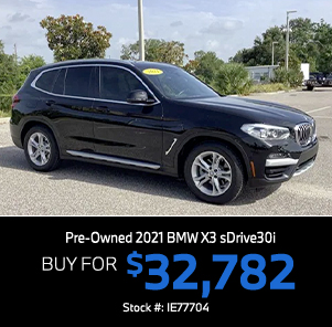 Pre-Owned 2021 BMW X3 sDRIVE30I
