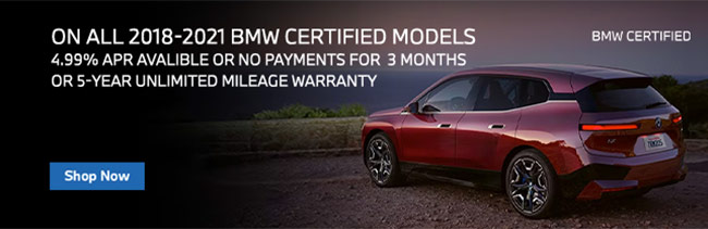special offers on all 2018-2021 BMW certified models