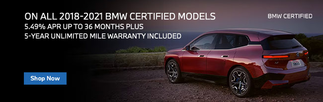 special offers on all 2018-BMW certified models