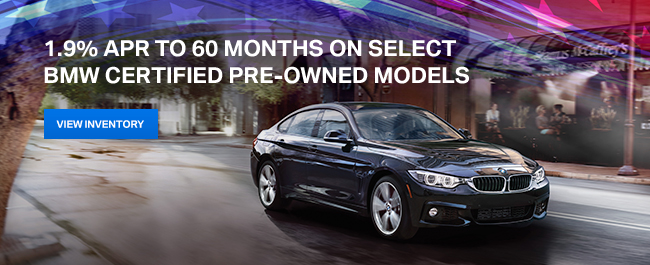 1.9% Apr To 60 Months On Select BMW Certified Pre-Owned Models
