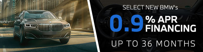 0.9% APR Financing Up to 36 Months on Select New BMW’s