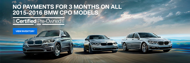 No payments for 3 months on all 2015-2016 BMW CPO Models