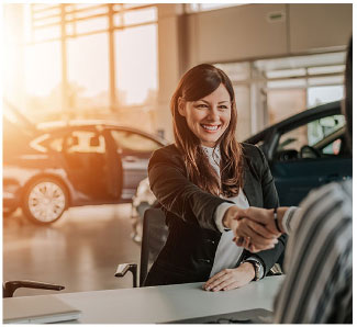 woman buys new car