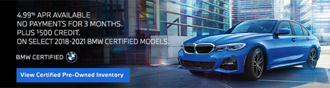 4.99 APR on select 2018*2021 BMW CPO models