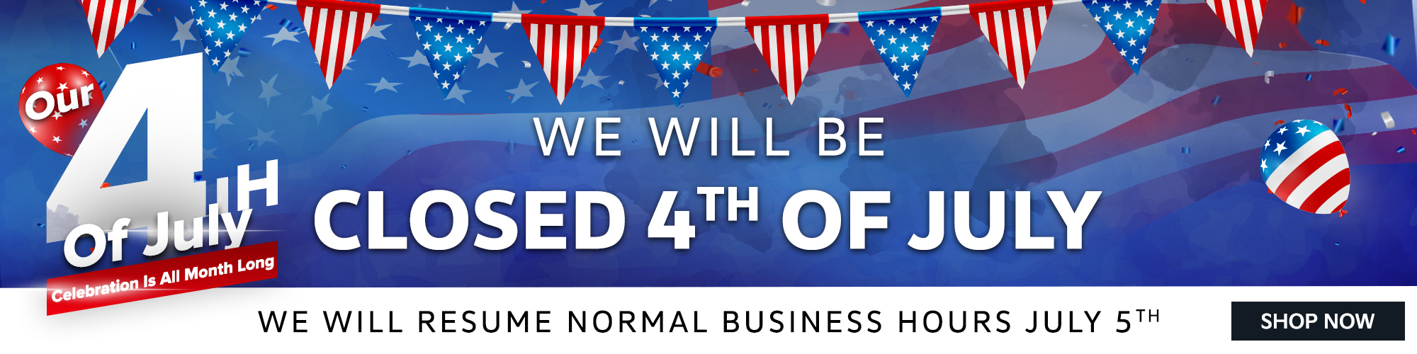 Boast Volkswagen will be closed on July 4th