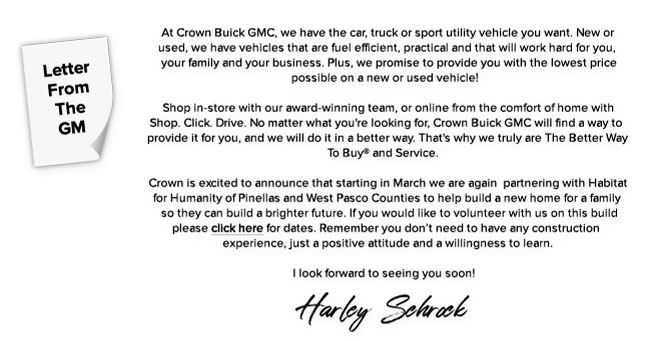Letter From the GM - Harley Schrock