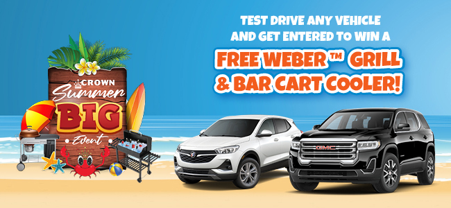 test drive any vehicle and get entered to win a free Weber grill
