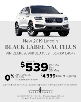 2019 Lincoln Black Label Nautilus
