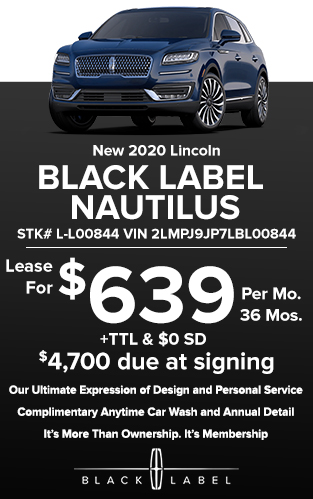 New 2020 Lincoln Black Label Nautilus