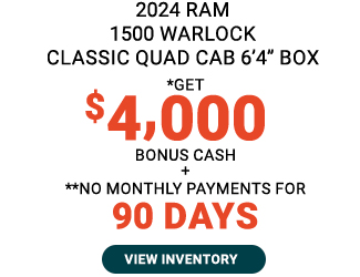 2024 RAM 1500 Warlock Classsic Quad Cab 6 4 box offer